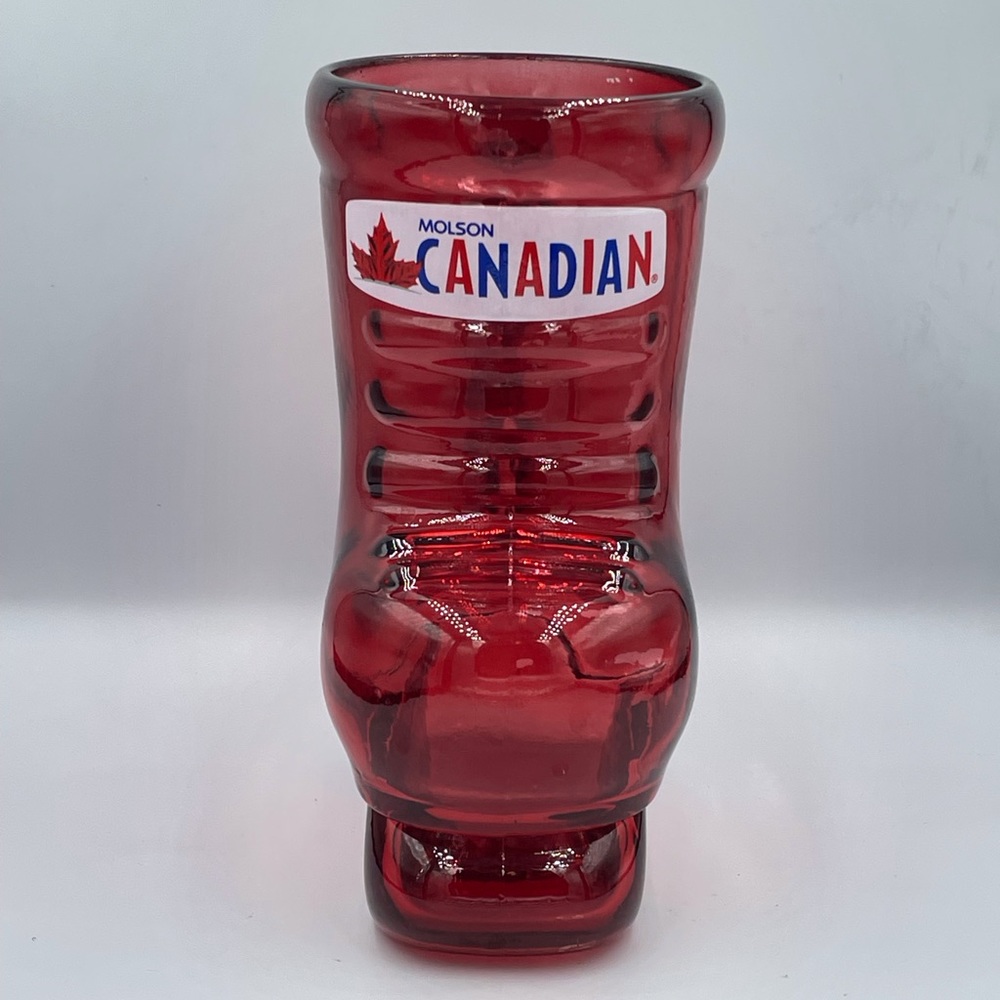 Vintage 24 oz Glass Molson Canadian Skate Boot Stein Mug - Picture 3 of 11